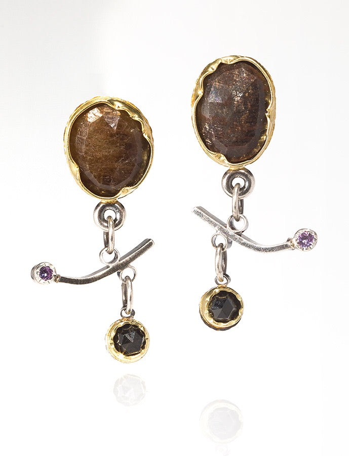 Grey Sapphire Arise Earrings