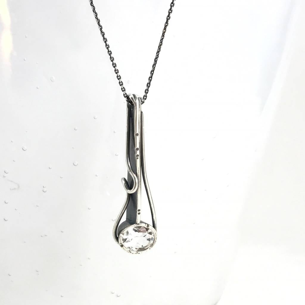 Large White Topaz Flow Pendant