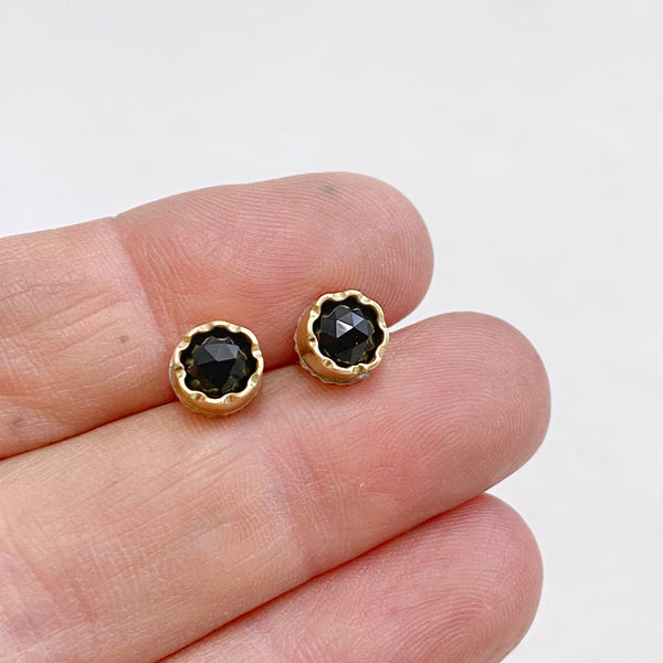Black Spinel Arise Studs - small