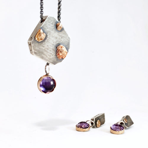 Arise Amethyst Necklace and Earrings (one of a kind)