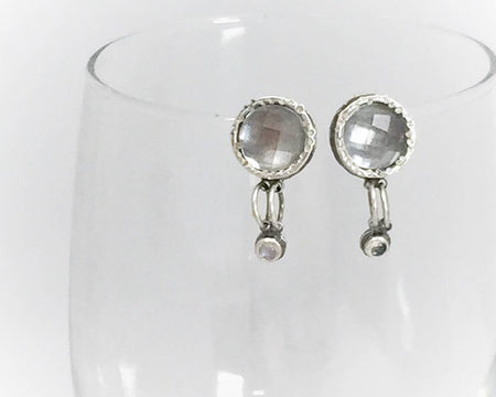 Fancy Earrings with Labradorite and Diamonds - long